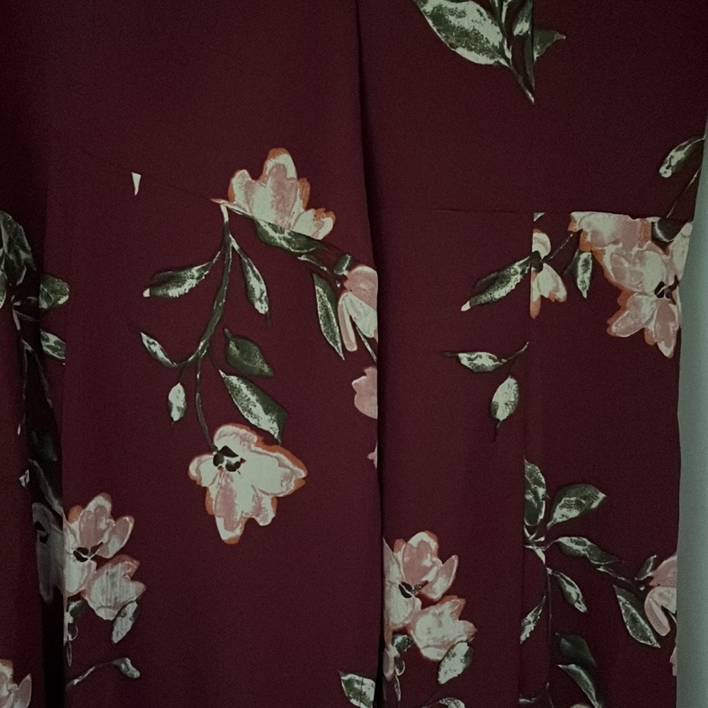 Lulus September Sunsets Burgundy Floral Print Wrap Dress - Picture 3 of 5